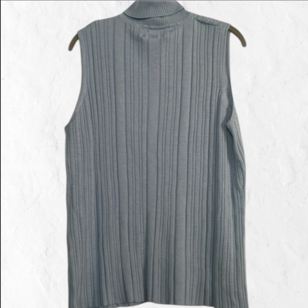Requirements woman tank top size 2X ribbed knit w/beads blue turtleneck - Picture 5 of 11